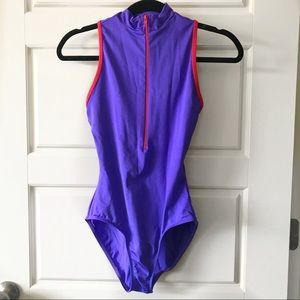 Mariia Leotard Purple Red Zipper
